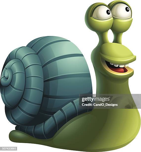 green snail - cartoon snail stock illustrations