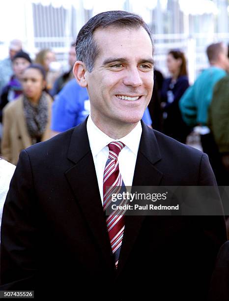 Los Angeles Mayor Eric Garcetti at the 22nd Annual Screen Actors Guild Awards - Red Carpet Roll-Out and Behind-The-Scenes at The Shrine Expo Hall on...