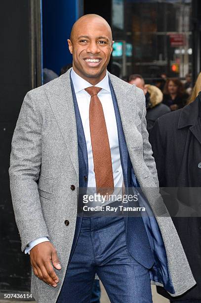 Former professional basketball player and television personality Jay Williams leaves the "Good Morning America" taping at the ABC Times Square...