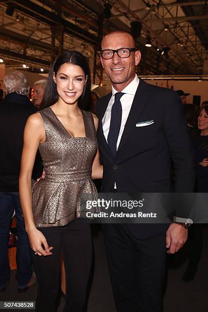 Rebecca Mir and Andreas Rebbelmund attend the Breuninger after show party during Platform Fashion January 2016 at Areal Boehler on January 29, 2016...