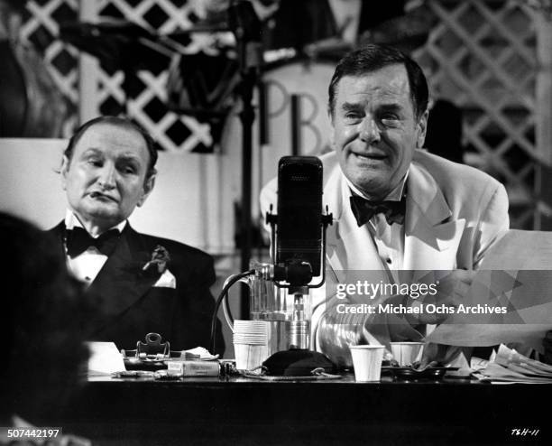 Al Lewis and Gig Young lead the marathon in a scene from the movie "They Shoot Horses, Don't They?" , circa 1969.