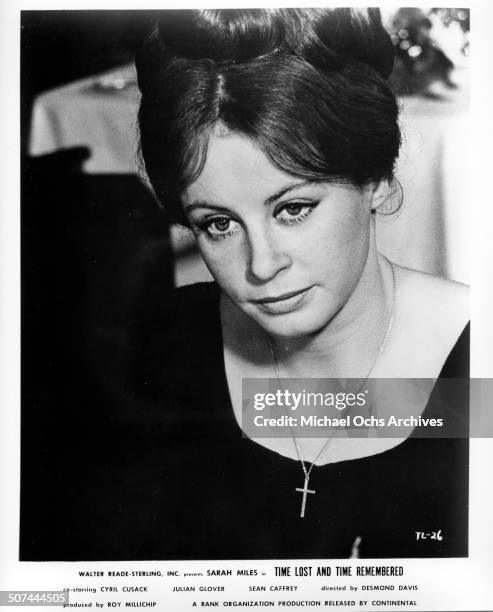 Sarah Miles as Cass Langdon looks mournful in a scene from the movie "Time Lost and Time Remembered", circa 1966.