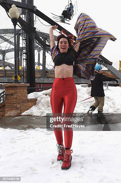 Singer Genevieve attends the ASCAP Music Cafe during the 2016 Sundance Film Festival at Sundance ASCAP Music Cafe on January 29, 2016 in Park City,...