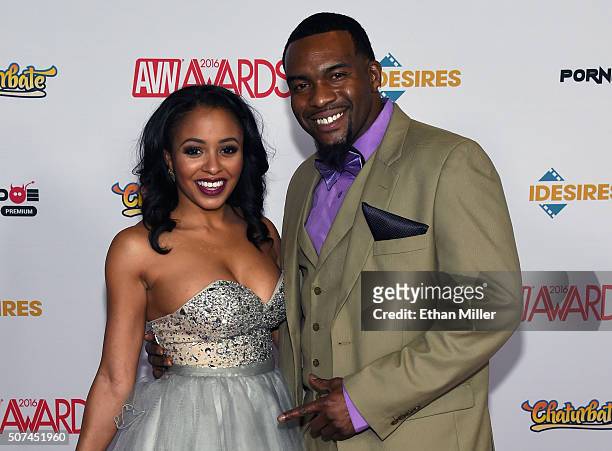 Adult film actress Anya Ivy and adult film actor Rome Major attend the 2016 Adult Video News Awards at the Hard Rock Hotel & Casino on January 23,...