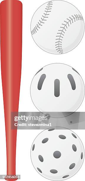 baseball bat - softball bat stock illustrations