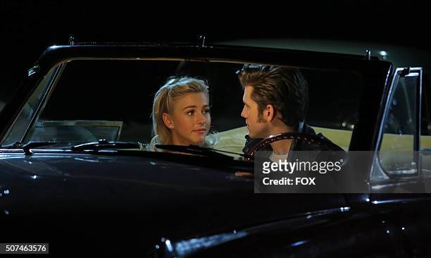 Julianne Hough as 'Sandy' and Aaron Tveit as 'Danny Zukorehearse for GREASE: LIVE a iring LIVE Sunday, Jan. 31 on FOX.