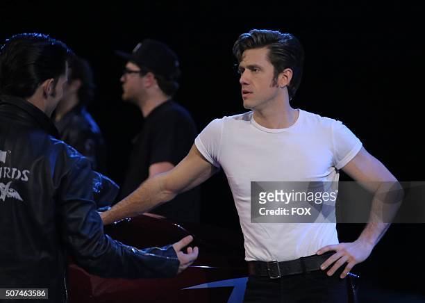 Aaron Tveit as 'Danny Zuko rehearses for GREASE: LIVE airing LIVE Sunday, Jan. 31 on FOX.