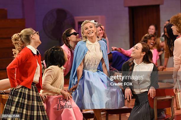 Julianne Hough as 'Sandy' and cast rehearse for GREASE: LIVE airing LIVE Sunday, Jan. 31 on FOX.