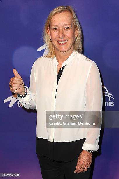 Martina Navratilova poses at the Legends Lunch during day thirteen of the 2016 Australian Open at Melbourne Park on January 30, 2016 in Melbourne,...