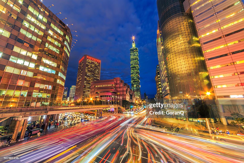 Night scene of Central of Taipei, Taiwan