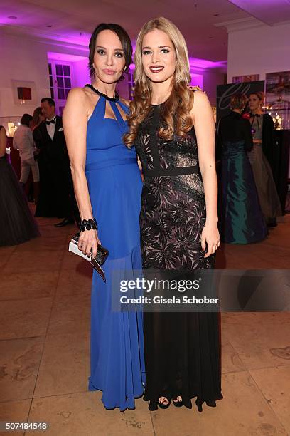 Anouschka Renzi and her daughter Chiara Moon Horst during the Semper Opera Ball 2016 reception at Taschenbergpalais Kempinski on January 29, 2016 in...