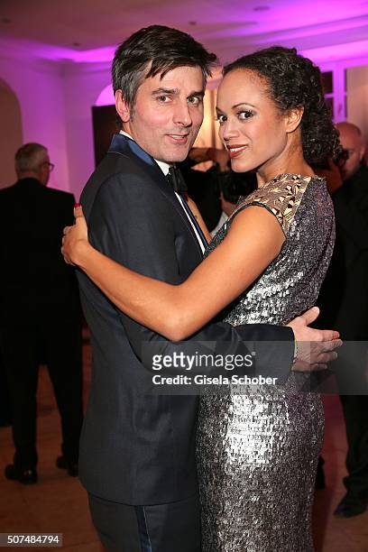 Milka Loff-Fernandes and her husband Robert Irschara during the Semper Opera Ball 2016 reception at Taschenbergpalais Kempinski on January 29, 2016...