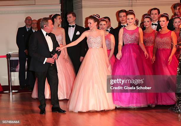Roland Kaiser and his daughter Anna Lena Kaiser during the Semper Opera Ball 2016 at Semperoper on January 29, 2016 in Dresden, Germany.