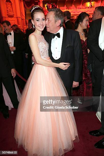 Roland Kaiser and his daughter Anna Lena Kaiser during the Semper Opera Ball 2016 at Semperoper on January 29, 2016 in Dresden, Germany.