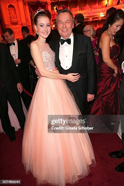 Roland Kaiser and his daughter Anna Lena Kaiser during the Semper Opera Ball 2016 at Semperoper on January 29, 2016 in Dresden, Germany.