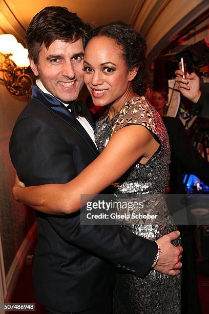 Milka Loff-Fernandes and her husband Robert Irschara during the Semper Opera Ball 2016 at Semperoper on January 29, 2016 in Dresden, Germany.