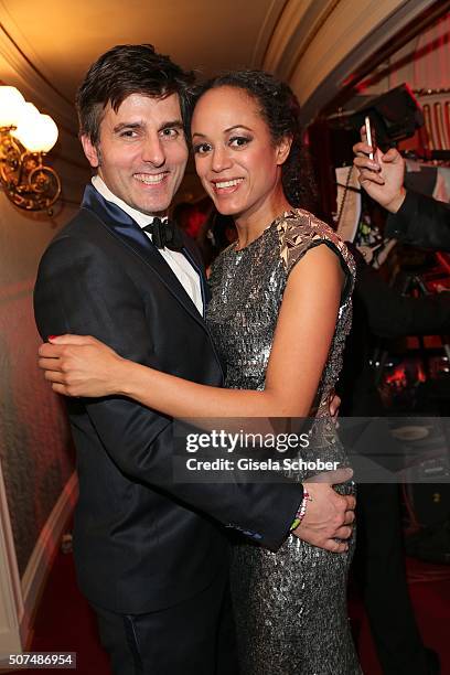 Milka Loff-Fernandes and her husband Robert Irschara during the Semper Opera Ball 2016 at Semperoper on January 29, 2016 in Dresden, Germany.