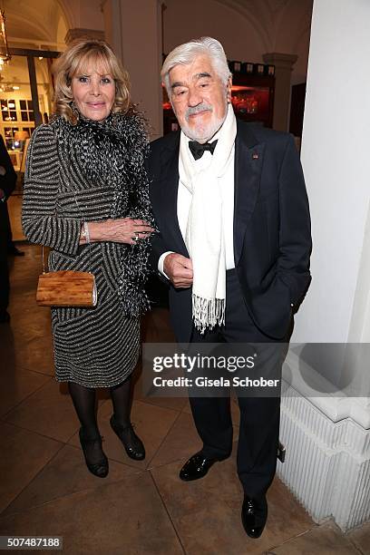 Mario Adorf and his wife Monique Adorf during the Semper Opera Ball 2016 reception at Taschenbergpalais Kempinski on January 29, 2016 in Dresden,...