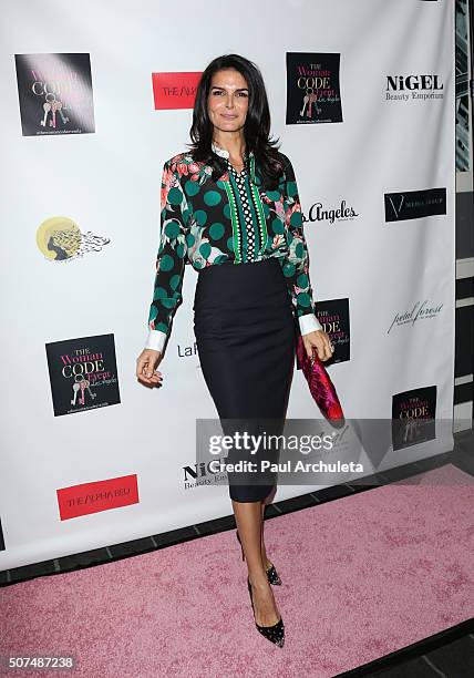 Actress Angie Harmon attends the "The Woman Code" event at City Club Los Angeles on January 29, 2016 in Los Angeles, California.