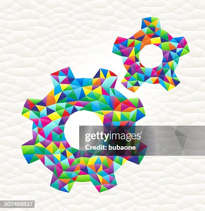 Gears on triangular pattern mosaic royalty free vector art Gears on triangular pattern mosaic royalty free vector art