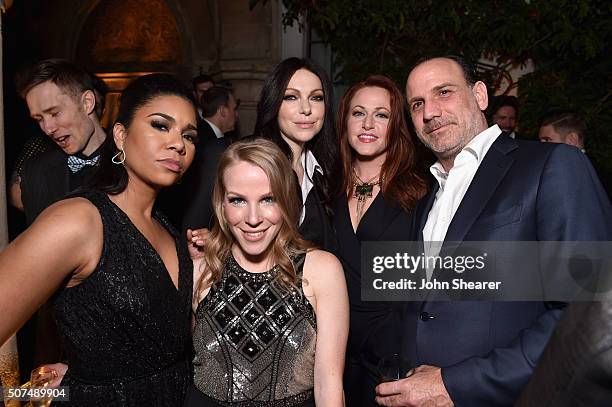 Actress Jessica Pimentel, Emma Myles, Laura Prepon, guest, and actor Nick Sandow attend Entertainment Weekly Celebration Honoring The Screen Actors...