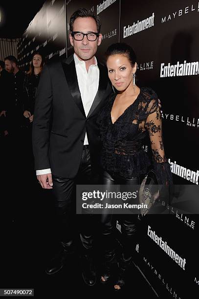 Personality Lawrence Zarian and Jennifer Dorogi attend Entertainment Weekly Celebration Honoring The Screen Actors Guild Awards Nominees presented by...