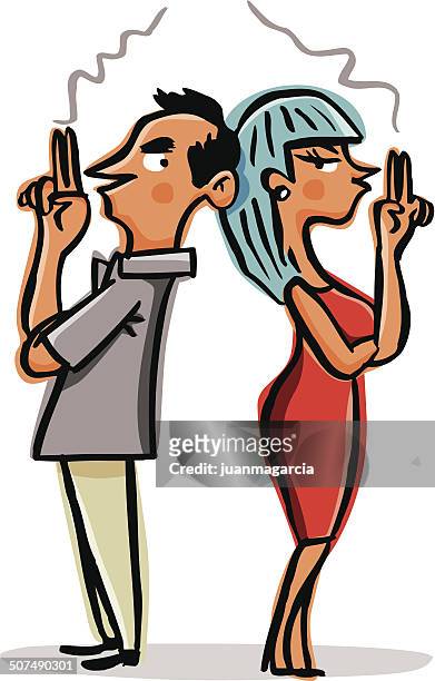 couple with relationship difficulties. - couple relationship difficulties stock illustrations