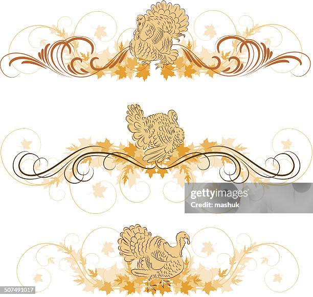 thanksgiving ornament - chestnut tree stock illustrations