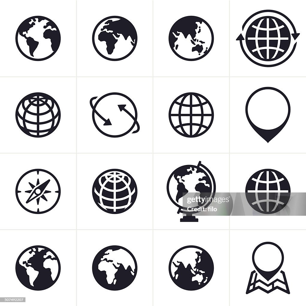 Icônes de Globes et symboles