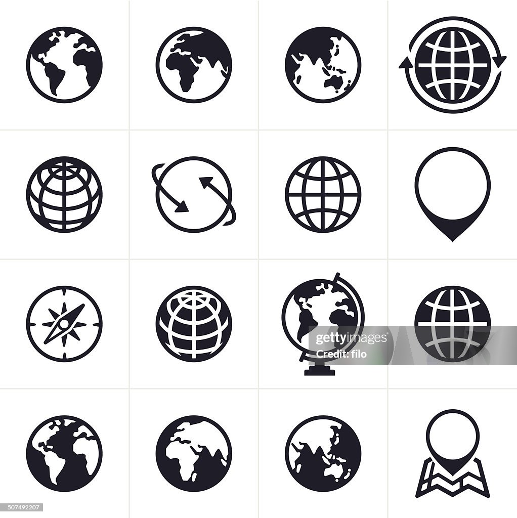 Globes Icons and Symbols