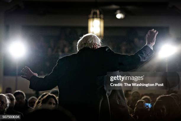 Sen. Bernie Sanders speaks during a campaign event at the Danceland Ballroom on January 29, 2016 in Davenport, Iowa. Sanders continued to seek...