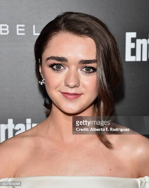 Actress Maisie Williams attends Entertainment Weekly's celebration honoring THe Screen Actors Guild presented by Maybeline at Chateau Marmont on...