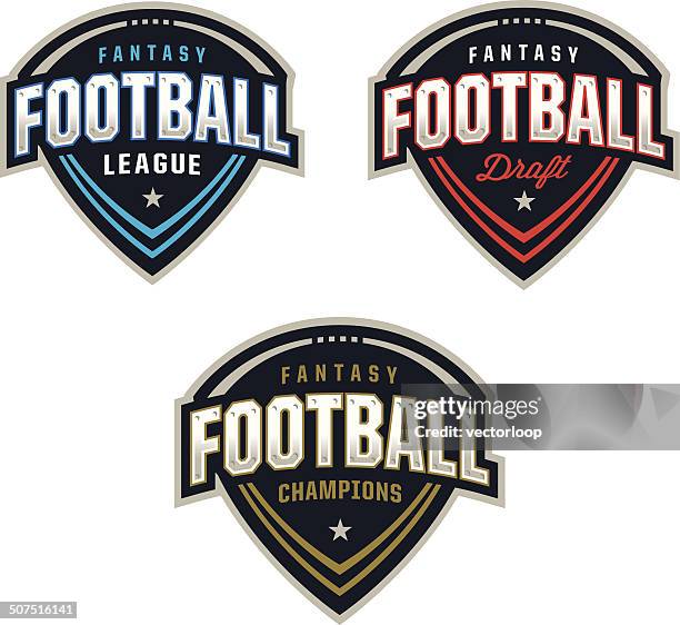 fantasy football logos - insignia stock illustrations