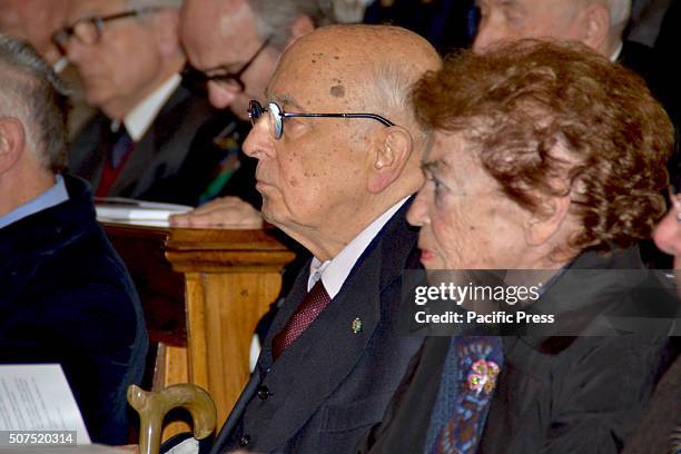 Senator Giorgio Napolitano - eleventh President of the Italian Republic - receives the Postgraduate Diploma of the National Society of Sciences,...