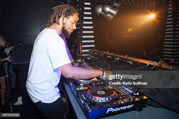 Connor Cruise DJs in the booth at Temple Nightclub on January 29, 2016 in San Francisco, California.