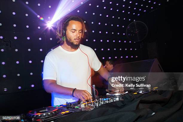 Connor Cruise DJs in the booth at Temple Nightclub on January 29, 2016 in San Francisco, California.