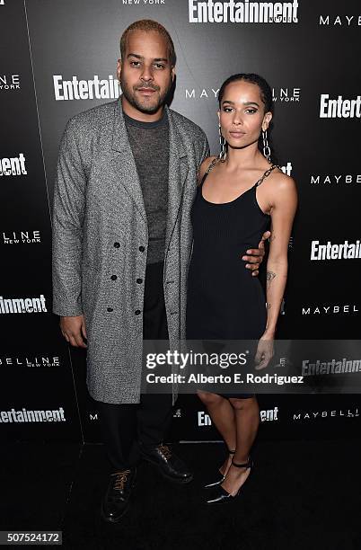 Musician Twin Shadow and actress Zoe Kravitz attend Entertainment Weekly's celebration honoring THe Screen Actors Guild presented by Maybeline at...