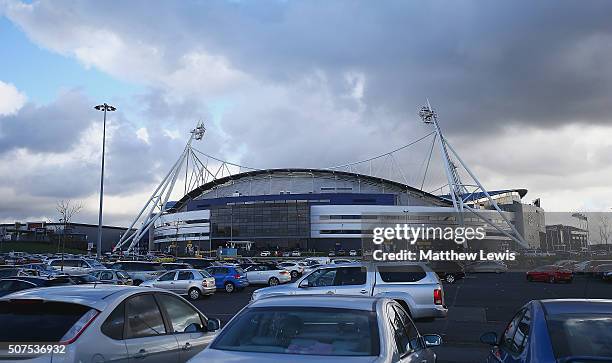 General view of the Macron Stadium during The Emirates FA Cup Fourth Round match between Bolton Wanderers and Leeds United at Macron Stadium on...