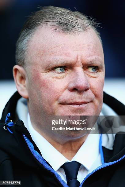 Steve Evans, manager of Leeds United looks on during The Emirates FA Cup Fourth Round match between Bolton Wanderers and Leeds United at Macron...