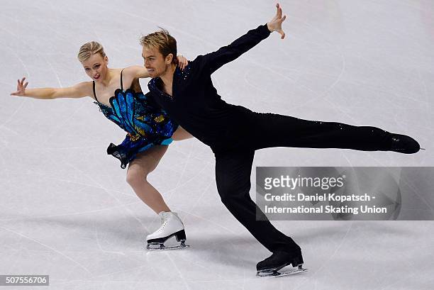 Penny Coomes and Nicholas Buckland of Great Britain perform during Ice Dance Free Dance on day four of the ISU European Figure Skating Championships...