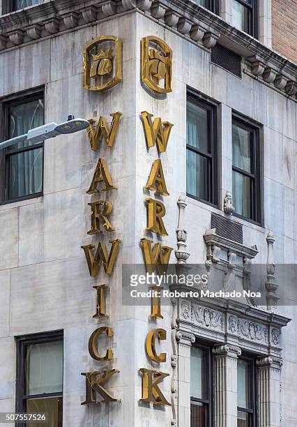 The Warwick New York Hotel which was built in the 1920s,one of the most historic hotels in the city and a tourist landmark.