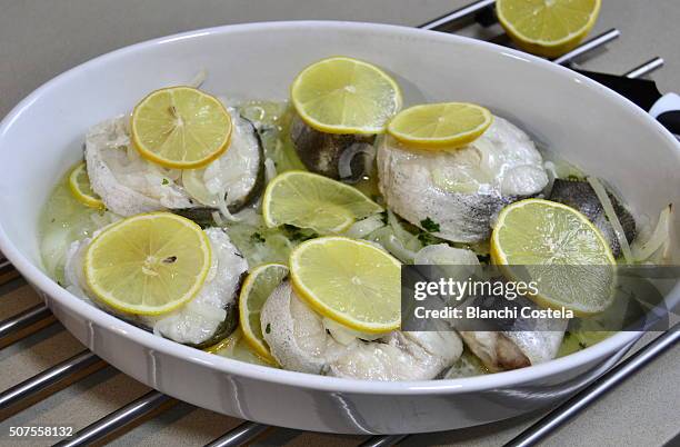 baked hake - hake stock pictures, royalty-free photos & images