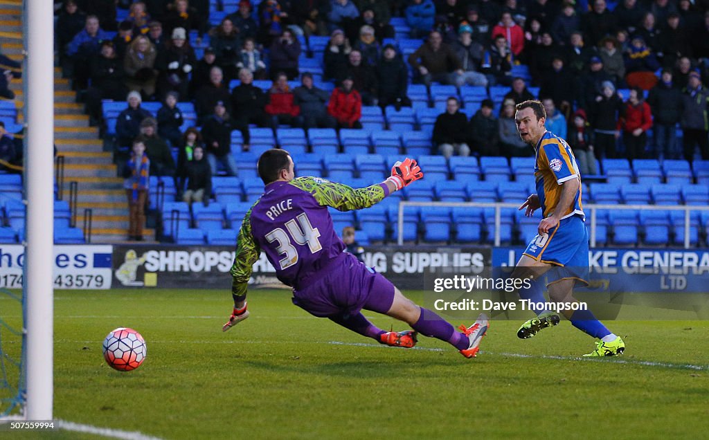 Shrewsbury Town v Sheffield Wednesday - The Emirates FA Cup Fourth Round