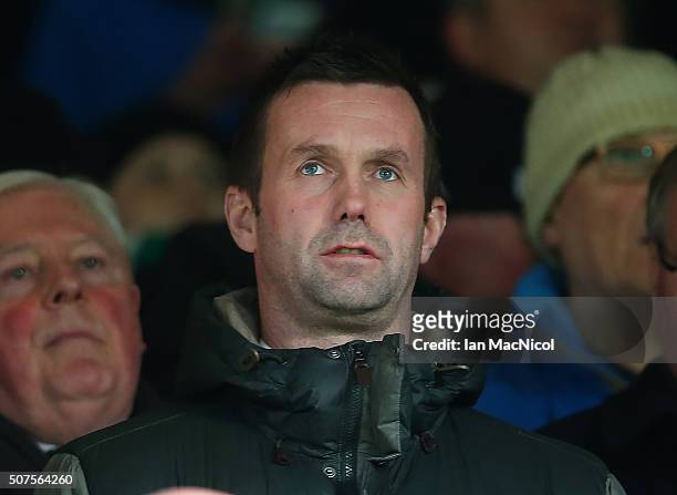 Celtic manager Ronny Deila looks on during the Scottish League Cup Semi final match between Hibernian and St Johnstone at Tynecastle Stadium on...