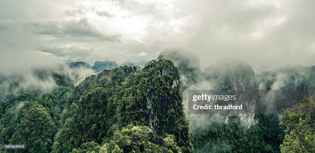 Gebirgige Regen Wald Landschaft In Krabi In Thailand