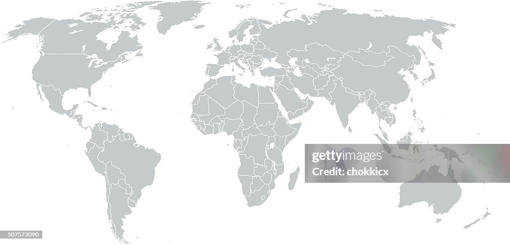 シンプルな世界地図、グレイ