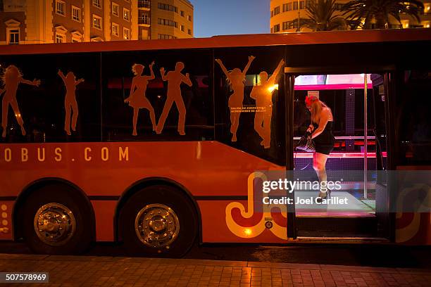 party bus in spain - party bus stock pictures, royalty-free photos & images