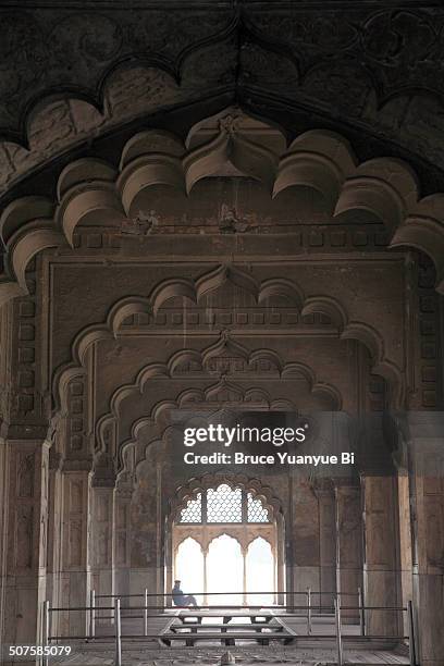 diwan-i-khas of red fort - rode fort delhi stockfoto's en -beelden