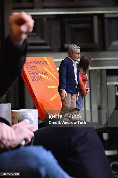 Figurines from the stop-motion film Anomalisa are seen onstage at the Cinema Cafe during the 2016 Sundance Film Festival at Filmmaker Lodge on...