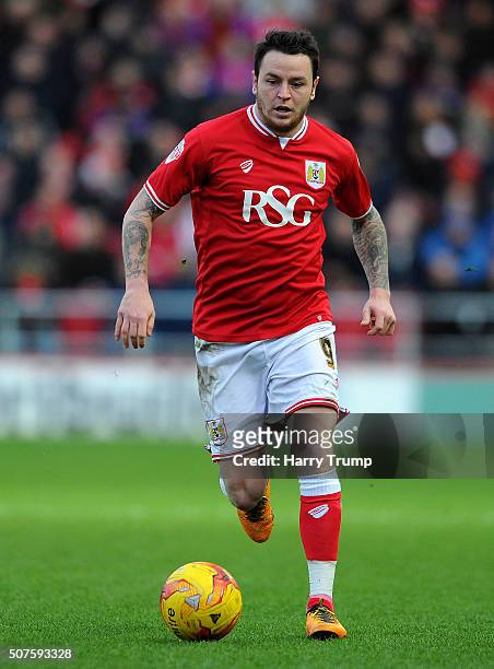 Lee Tomlin of Bristol City during the Sky Bet Championship match between Bristol City and Birmingham City at Ashton Gate on January 30, 2016 in...